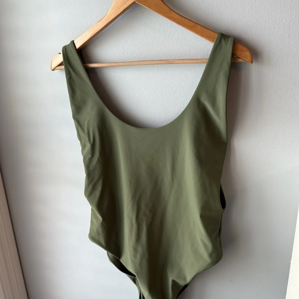 aerie Olive Green One-Piece Swimsuit - Picture 2 of 7